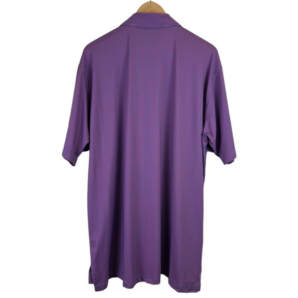 Turtleson Golf Polo Shirt‎ Men's XL Purple Check Performance Activewear Wicking - Picture 7 of 7